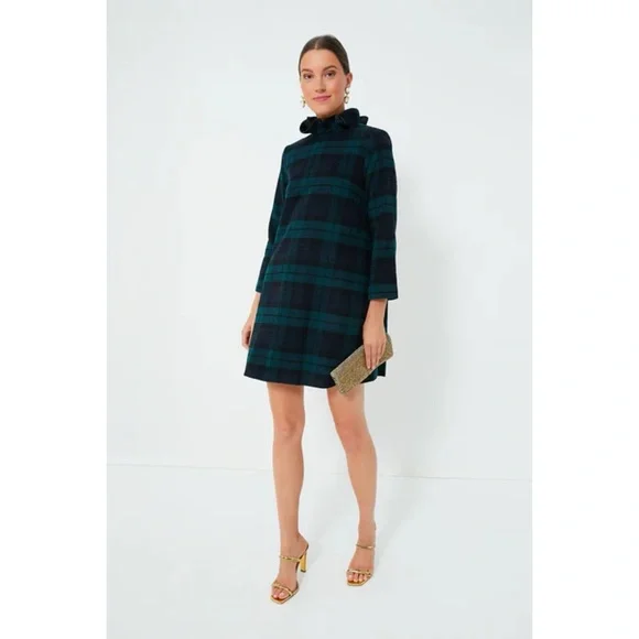tuckernuck holiday dress Oliphant Blue Madeira Eyelet High Neck Size Small Dry clean Holiday Party Outfit Ideas |